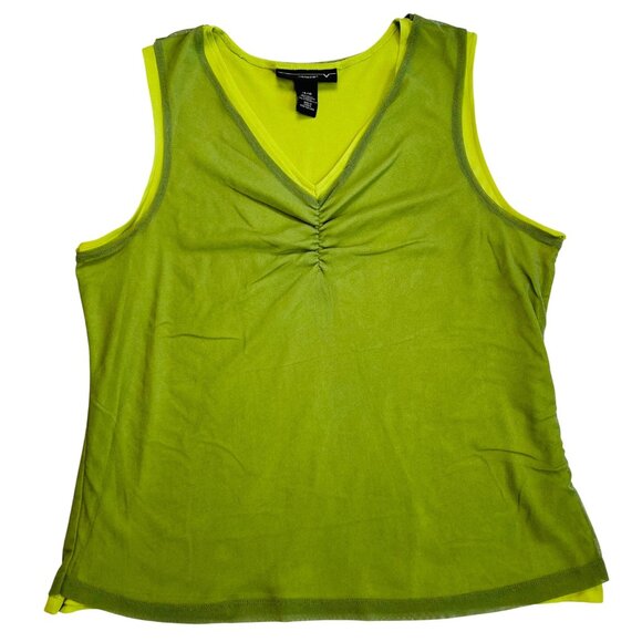 Venezia 14/16 Green Sleeveless Nylon & Polyester Ruched V-Neck Top - Picture 7 of 9